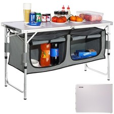 Camping Kitchen Table Folding Portable Cook Station 3 Adjustable Heights Camping Kitchen price