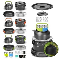 13 PCS Camping Cookware Mess Kit Lightweight Kitchen  Pots and Pans Set Camping Kitchen price