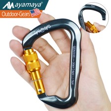 30KN Aluminum Screwgate Locking Carabiner Tree Rock Climbing Clip Rappelling Climbing Gear price
