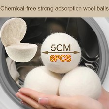 6 Wool Dryer Balls XL Organic Wool Natural Laundry Fabric Softener Antistatic Fabric Softener price