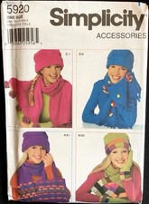 Simplicity Uncut Sewing Pattern 5920 Hat Scarf Bag Gloves, Child’s One Size Baby Gloves & Scarf price