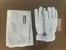Vintage NEW Lands End Baby Light Blue FLEECE Gloves + Scarf Polartec Set Sz M Baby Gloves & Scarf price