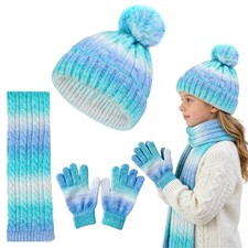 Winter Beanie Hat Gloves Scarf Set, Girls Children Beanie Hats Gloves Knit Se... Baby Gloves & Scarf price