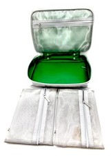 Clinique Fluffy Makeup Train Case Bag +  2 Removable Small Bags ~ Sliver Makeup Bag price