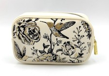Estee Lauder Faux Leather Flower & Bird Print Makeup Bag with Zipper Makeup Bag price