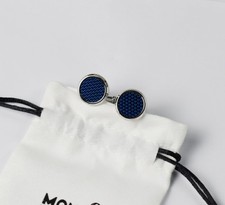 Montblanc Meisterstück Royal Blue Lacquer Stainless Steel Cufflinks | No box Cufflinks price