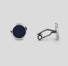 Montblanc Meisterstück Round Stainless Steel Cufflinks|Blue|MB112906|No box Cufflinks price