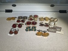 Lot of 14 Pairs Vintage Cufflink Silver and Gold Tone pairs fabric jewel Cufflinks price