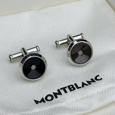 Montblanc Meisterstück Round Cufflinks|Black|Stainless Steel|No Box Cufflinks price