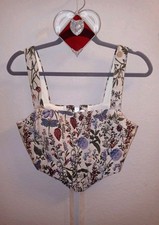Tic Toc Los Angeles French Toile Tapestry Corset Bustier Floral Leafing - M Corset price