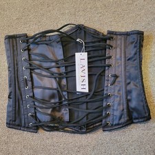Lavish by Daisy Corsets Black Satin Underbust Zipper Waist Cincher Corset XL Corset price