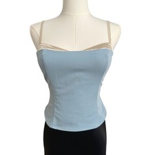 Reformation Melanie Top Light Blue | Corset Lace Strap Bustier Cami 2 Corset price
