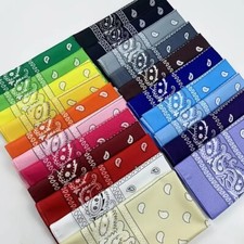 2 Pack Bandana 100% Cotton Paisley Print Double-Sided Scarf Head Neck Face Mask Bandana (Outdoor) price