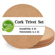 Cork Trivet, 4 Pack High Density Thick Coasters Set 4P, 8", 4 Pcs, 8" Trivet price