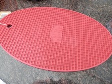 Oversized Red Elliptical Silicone Trivet 13 in long x 8 in @ widest point Trivet price