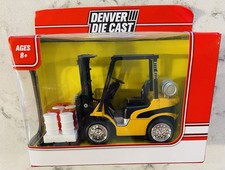 NIB 2018 Denver Diecast Forklift Yellow & Black W/ Pallet of Red & White Barrels Pallet Trucks price