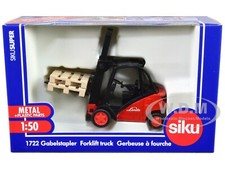 LINDE FORKLIFT TRUCK RED W/ 2 PALLETS 1/50 DIECAST MODEL BY SIKU 1722 Pallet Trucks price