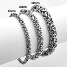 6/8/10mm High Quality Stainless Steel Silver Byzantine Chain Men/Women Bracelet Steel Bracelet price