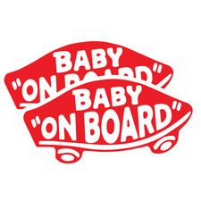 2-Pack Baby On Board Sticker Vinyl Red Skateboard Style Car Window Bumper Laptop Baby Room Furniture price