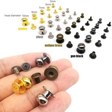 10pcs Solid Brass Round Head Stud Screwback Leather Bag Chicago Screw Nail Rivet Rivet price