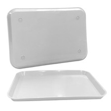 Plastic Eating Food Serving Tray for Cafeteria Lunch Kids 13.25" x 9.75", White Serving Tray price