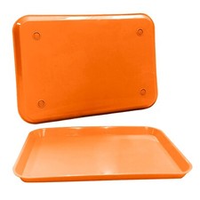 Plastic Eating Food Serving Tray for Cafeteria Lunch Kids 13.25" x 9.75", Orange Serving Tray price