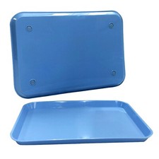 Plastic Eating Food Serving Tray for Cafeteria Lunch Kids, 13.25" x 9.75", Blue Serving Tray price