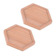 2 Pcs Small Hexagon Coaster Coffee Table Tray Solid Wood Dessert Serving Tray price
