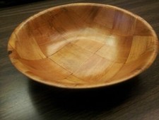 (Set of 4) WEAVED WOODEN BOWLS 6" SALAD BOWL DISHWASHER/TOXIC SAFE Dishwashing price