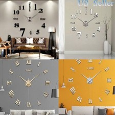 3D Large Mirror Surface Wall Clock Modern DIY Sticker Office Home Shop Art Decor Decorative Clock price