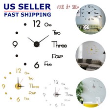 3D DIY Large Wall Clock Mirror Surface Modern Sticker Office Home Shop Art Decor Decorative Clock price