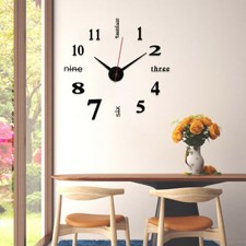 3D Large Mirror Surface Wall Clock Modern DIY Sticker Office Home Shop Art Decor Decorative Clock price
