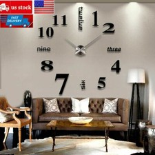 Modern DIY Large Wall Clock 3D Mirror Surface Sticker Home Office Room Decor Set Decorative Clock price