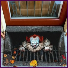 Halloween 3D Sewer Clown Doormat Horror Theme Indoor Outdoor Welcome Rug Mat Doormat price