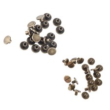 ♢20pcs Flat Head Copper Brass Screws Nuts Nails Rivets Leather Cap Accessory (5m Screws, Nails, Nuts price