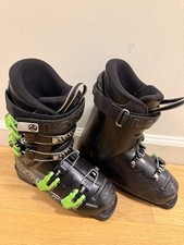 Lange RSJ Jr. Alpine Downhill Ski Boots, Size 22.5, with 4 Buckle Black Used Ski Boots price