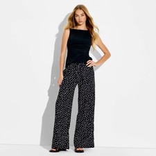 Women Low-Rise Baggy Leg Linen Pull-On Pants - Wild Fable Women's Pants price