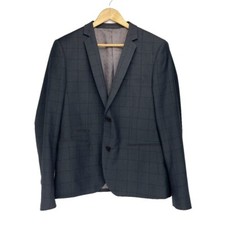 CASUAL FRIDAY Two Tone Window Pane BLUE GREY Slim Fit Blazer Size 52 Men's Overcoat price