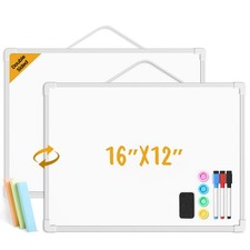 Small Dry Erase Board for Wall, 16" x 12" Double-sided Hanging Whiteboard Wall Board price