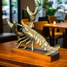 Brass Crayfish Pen Holder Animal Statue Tabletop Figurine Home Decor Gifts New Pen Holder price