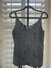 WHBM Reversible Camisole, Black, Cream Blue Print /Zebra Print, Size S Tunic price