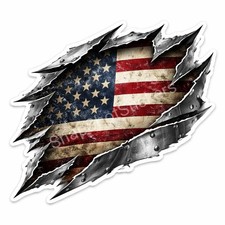 Ripped Metal American Flag Vinyl Sticker Decal Patriotic Truck Car Wall Sticker price