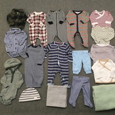 Baby Boy NB 0-3 Months Clothing Lot 17x Pieces Bulk All Seasons Newborn Striped Baby Clothing Set price
