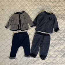 Carters 4 Piece Baby Clothing Set 3 Months Sweater Cardigan & Pants Blue & Strip Baby Clothing Set price