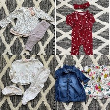Baby Clothing Set with Floral and Denim Pieces size 3-6 mo fall winter bundle Baby Clothing Set price