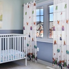 Dinosaurs Sheer Curtain, Nursing Room, Baby Girl's Boy's Room, Child Room Baby Room Curtain price