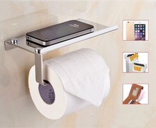 Toilet Paper Holder with Mobile Phone Storage Shelf Holders Wall Mounted Rack Toilet Paper Holder price