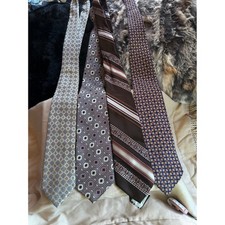 Vintage Mens Necktie Lot of 4 Match Gentry Laurence Arnold Essex Row Silk Blend Tie Set price
