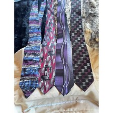 Lot 4 Mens Silk Ties Pierre Cardin John Ashford Frame Abstract Geometric Purple Tie Set price