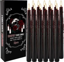 Vampire Tears Black Taper Candles - Set of 12 Bleeding Taper Candles - Gothic Ri Decorative Candle price